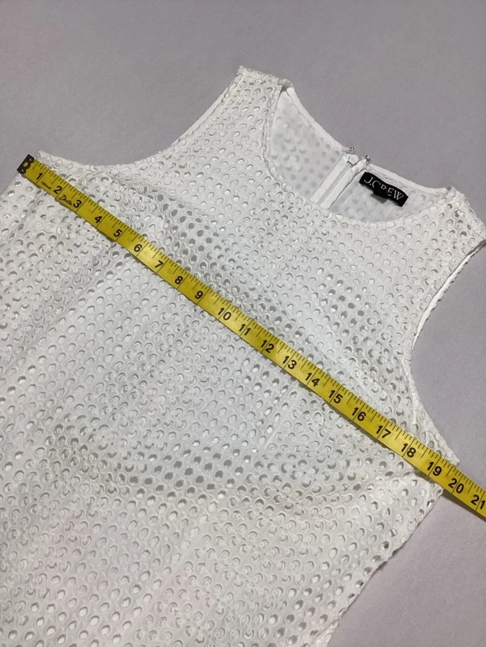 J. Crew White Eyelet Pleaded Hem Mini Dress